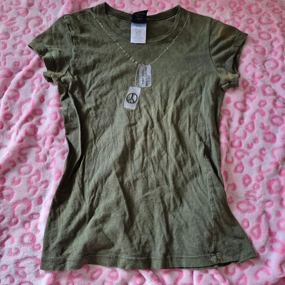 Jerry-leigh Women's Khaki and Silver T-shirt